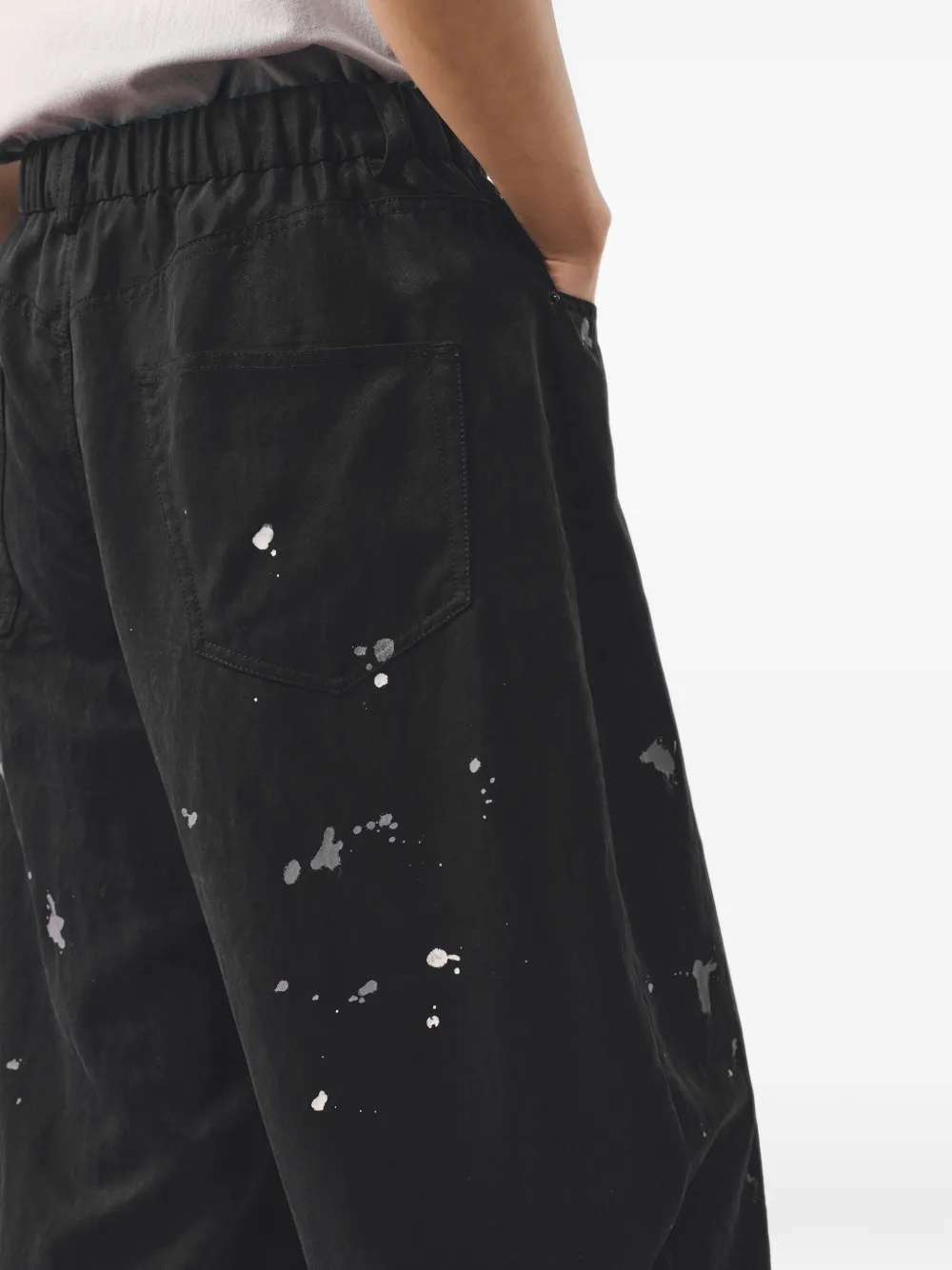 CROQUIS Artisan Splash ruimvallende broek Zwart