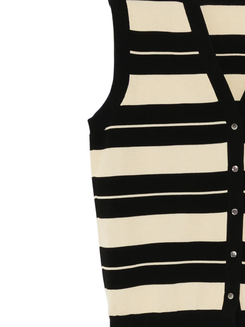 Less Striped Buttoned Knit Vest In Multi