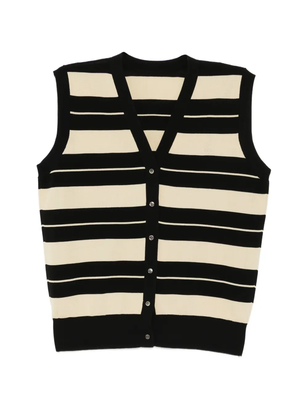 Less Striped Buttoned Knit Vest In Multi