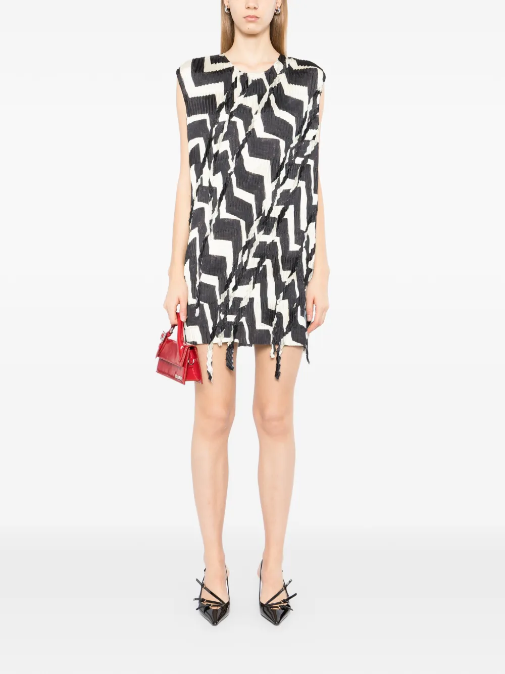 JNBY Mini-jurk met zigzagprint Zwart