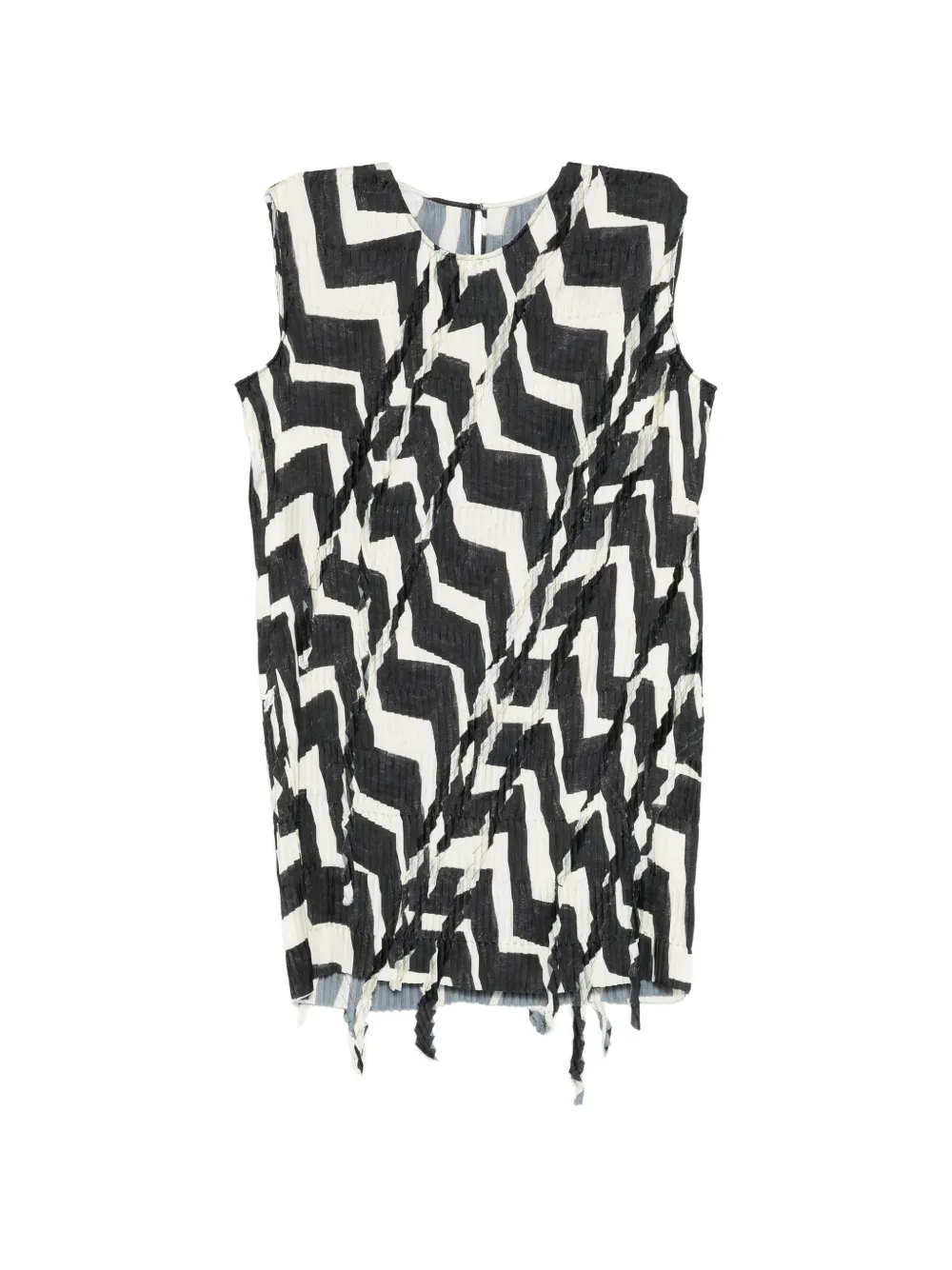 Jnby Zigzag-print Mini Dress In Black