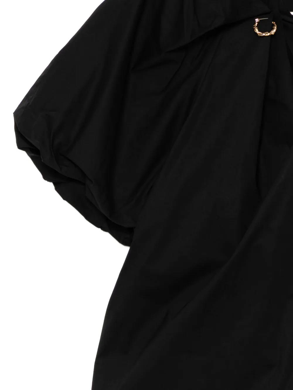 JNBY Metalen geplooide blouse met V-hals Zwart