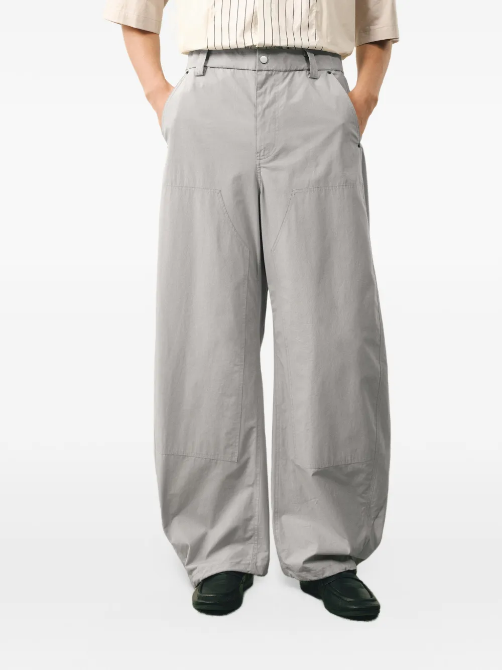 CROQUIS rivet-trim barrel trousers Grijs