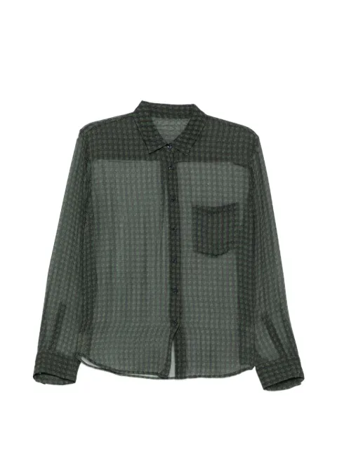 JNBY plaid pocket silk blouse