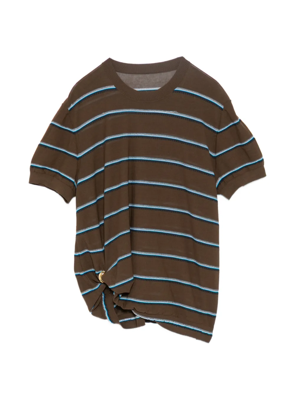 JNBY Gestreiftes Strickoberteil mit Schnallendetail - Braun