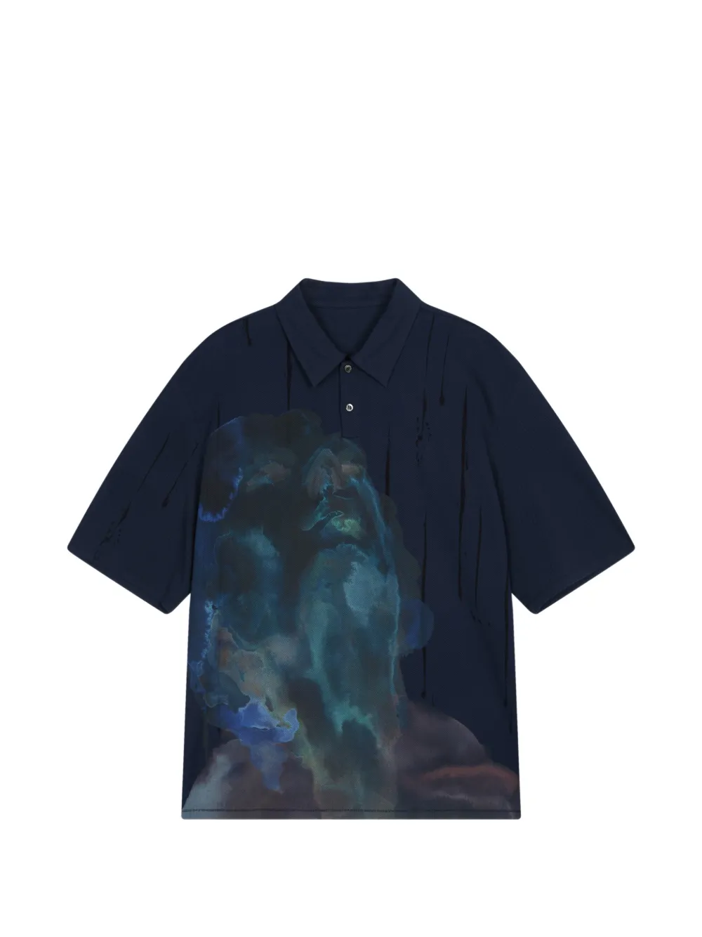 CROQUIS graphic-print polo shirt - Blau