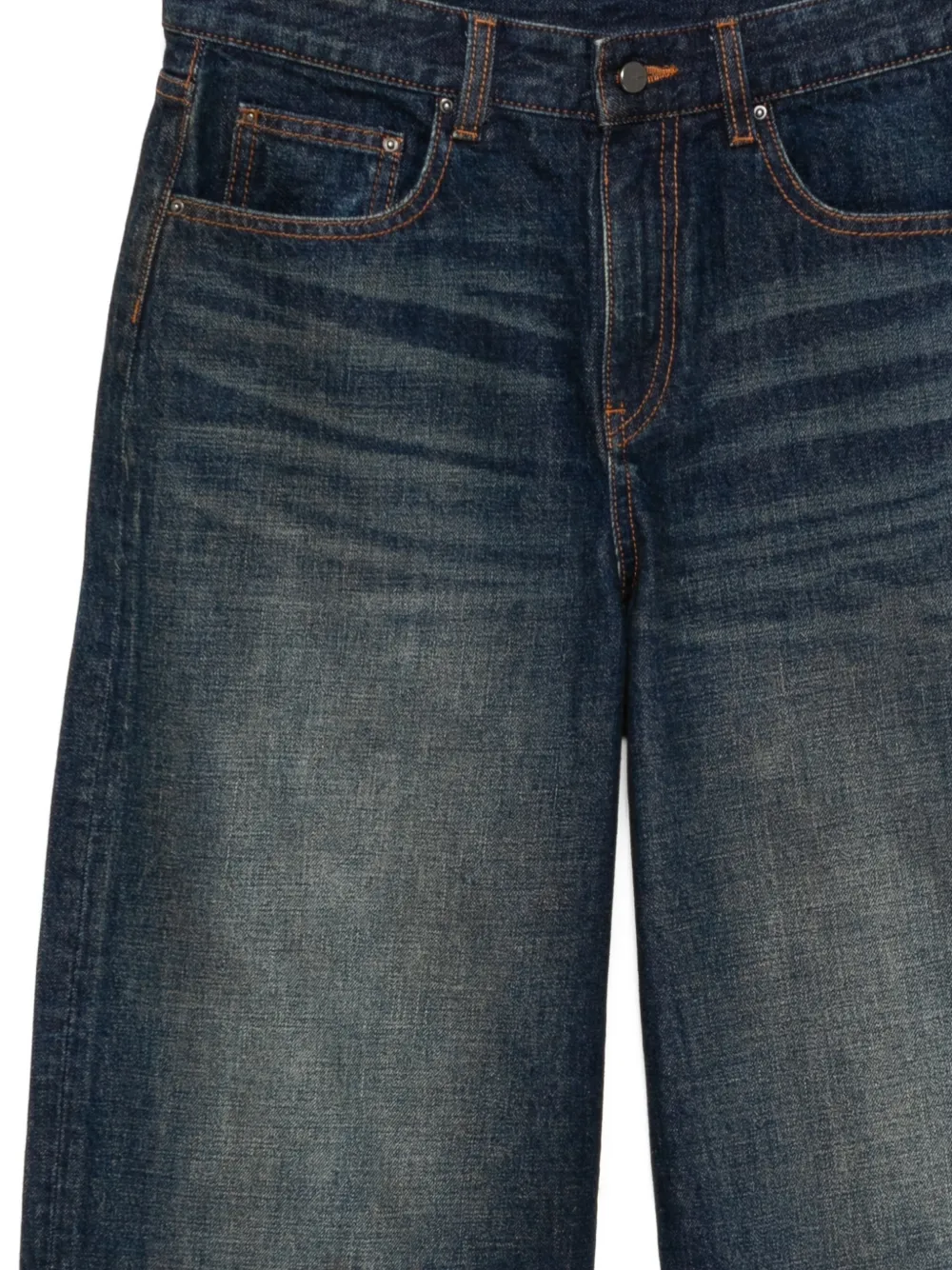 JNBY Vintage Wash gerafelde shorts Blauw