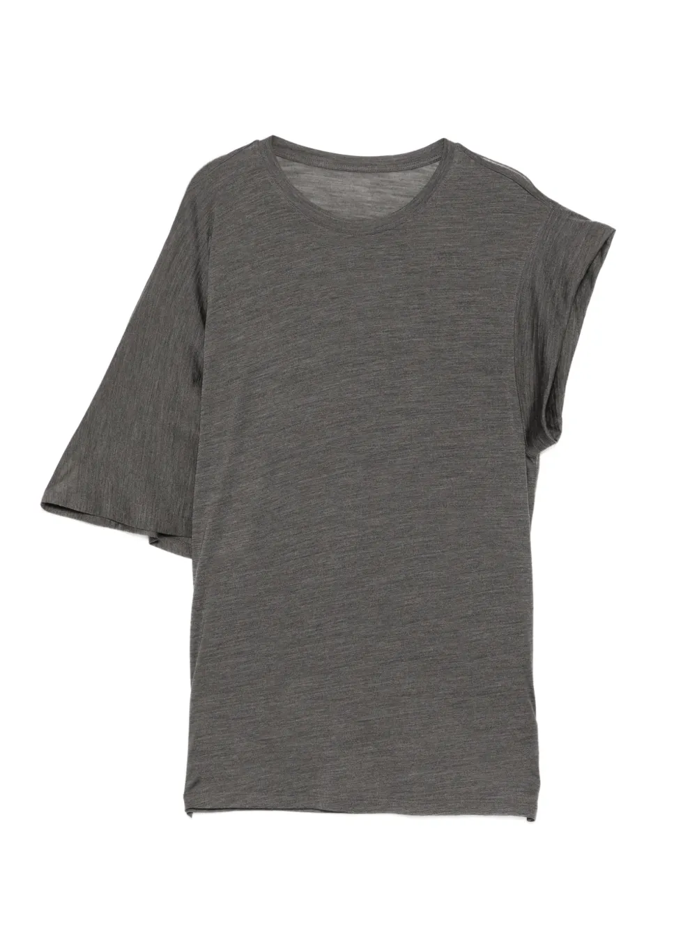 Less Asymmetric Short Sleeve Top In Gray