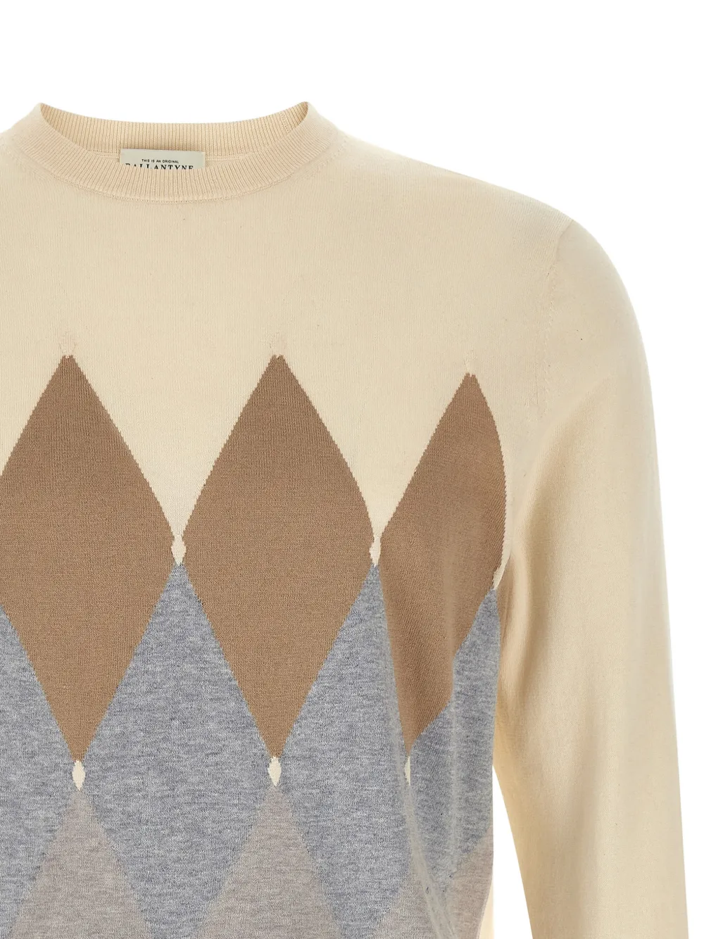  Ballantyne Argyle-pattern Crew-neck Sweater - Neutrals 