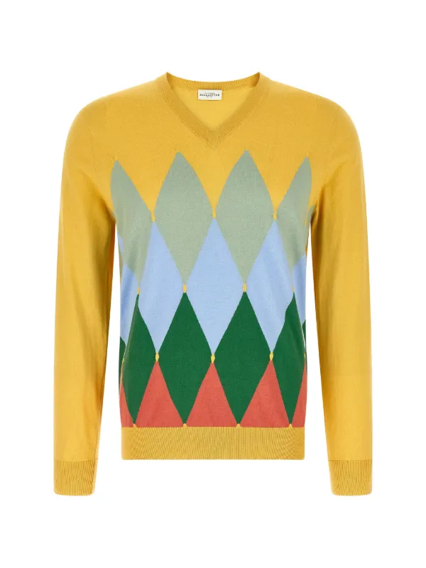 Ballantyne アーガイル Vネック セーター | イエロー | FARFETCH JP