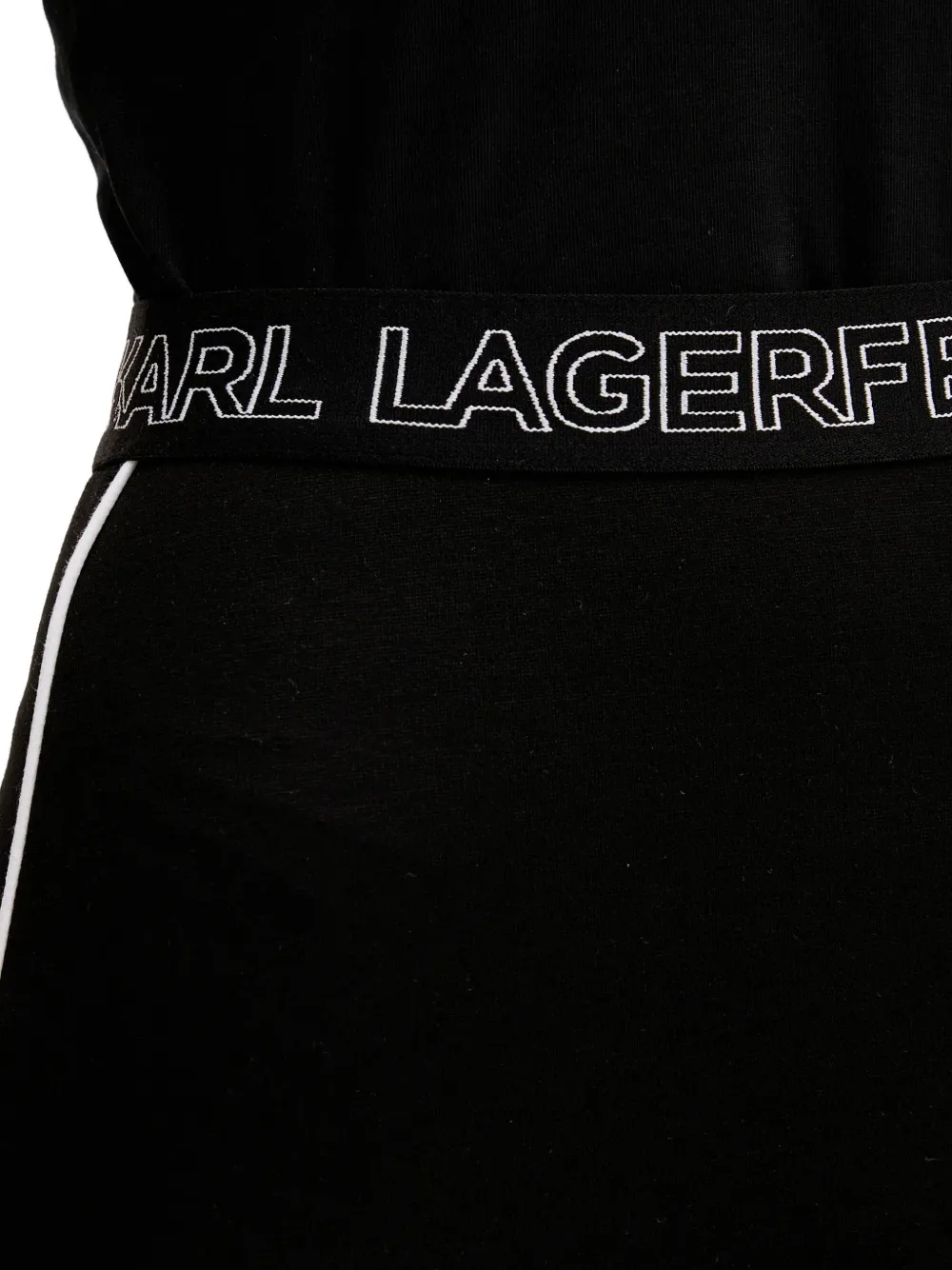 Karl Lagerfeld Jeans Legging met logoband en zijstreep Zwart