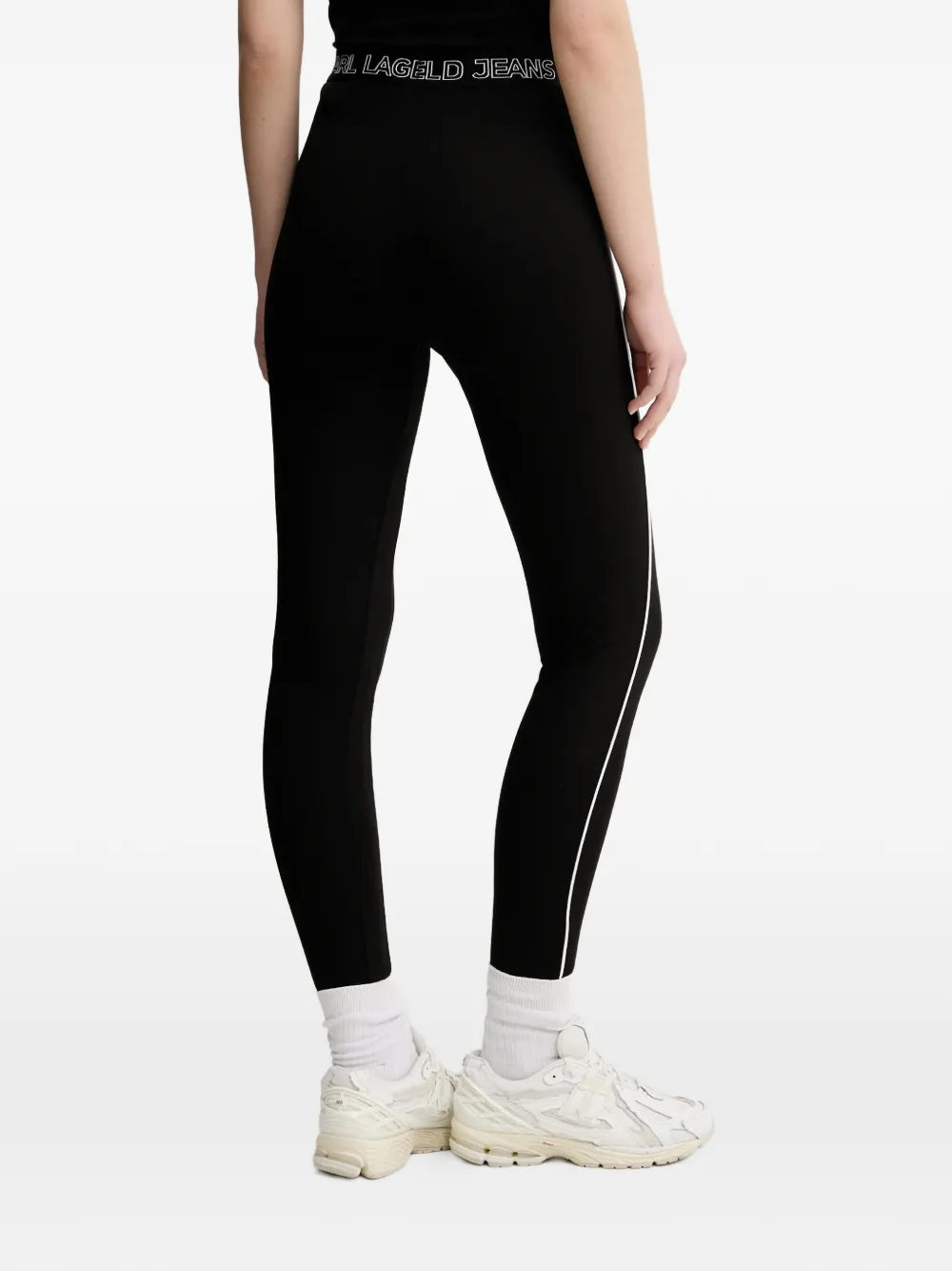Karl Lagerfeld Jeans Legging met logoband en zijstreep Zwart