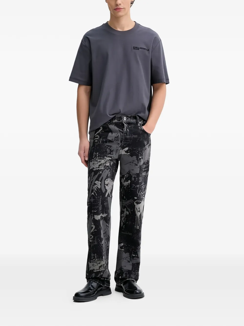 Karl Lagerfeld Jeans T-shirt met logo Grijs