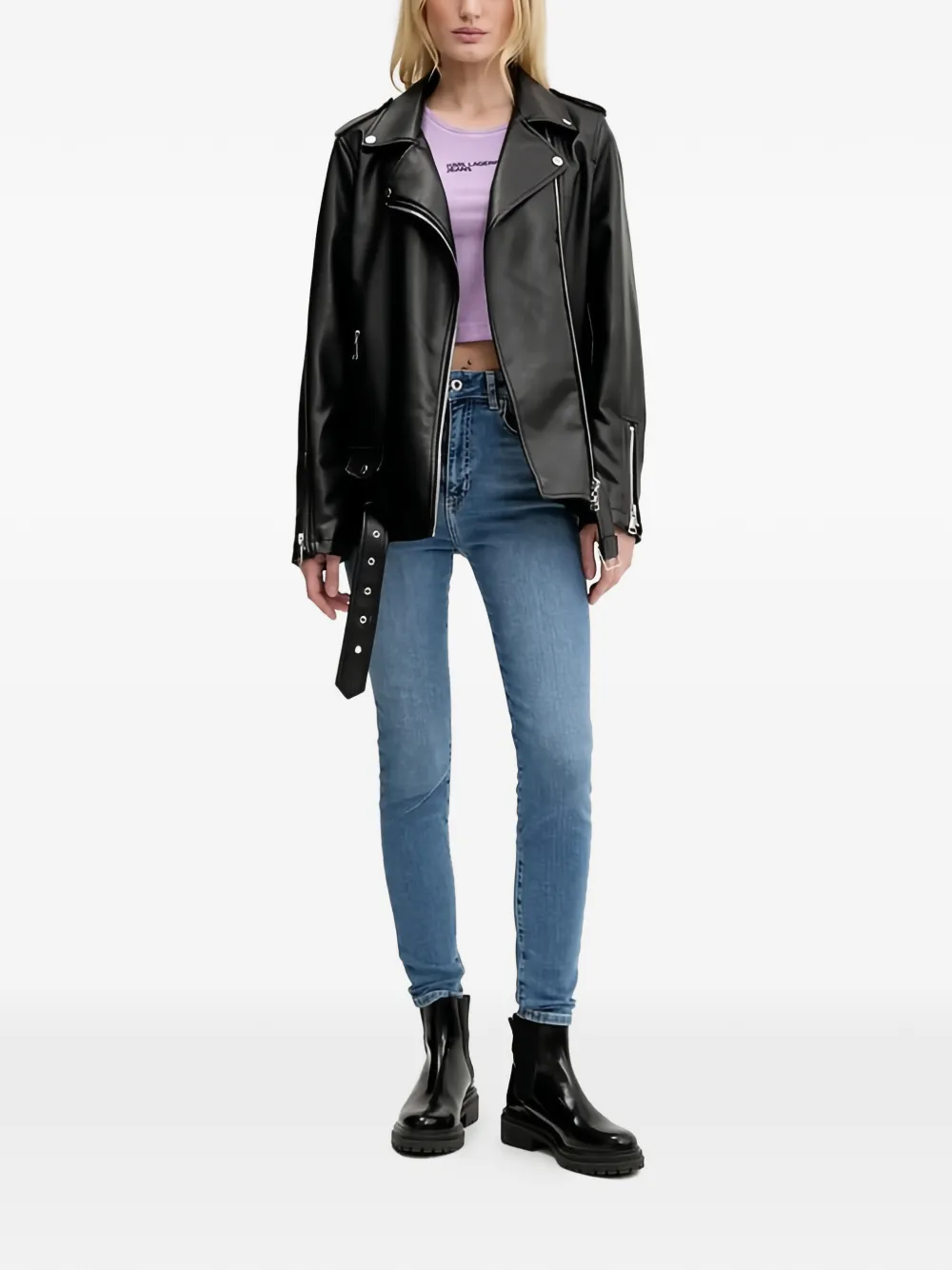 Karl Lagerfeld Jeans Ribbed Tank Top In Black