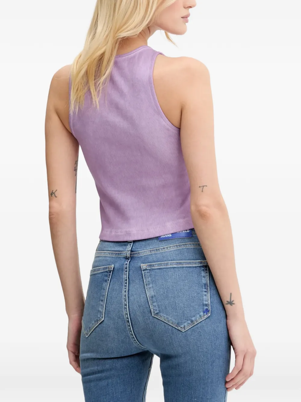 Karl Lagerfeld Jeans washed ribbed tank top Paars
