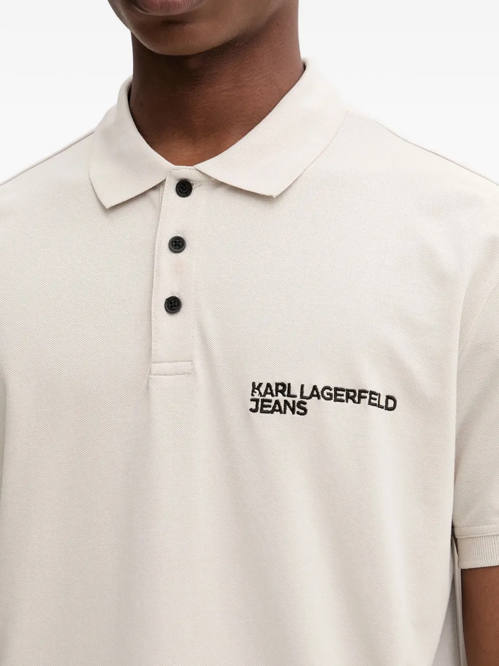 Karl Lagerfeld Jeans Poloshirt met knopen Beige