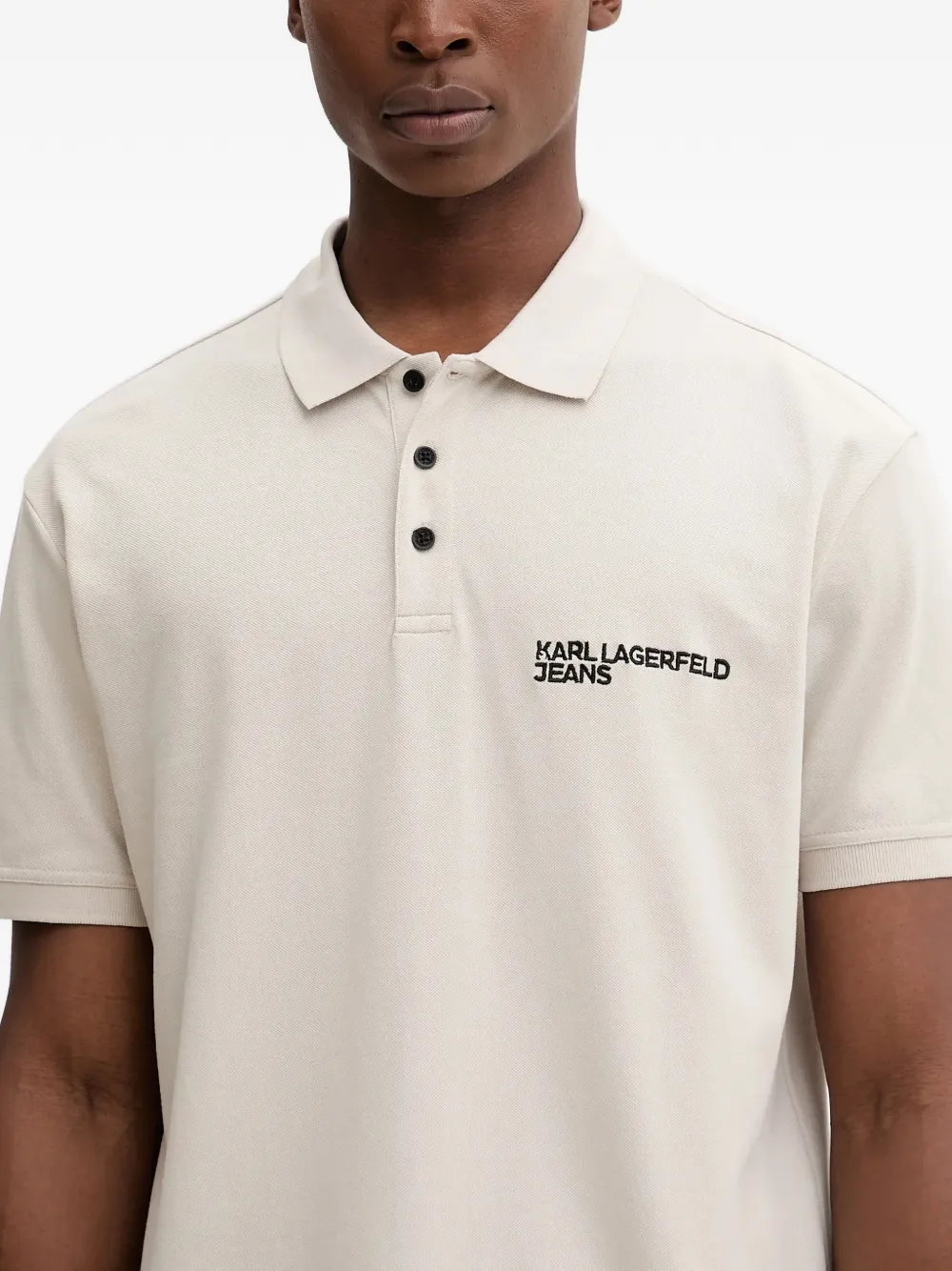 Karl Lagerfeld Jeans Poloshirt met knopen Beige