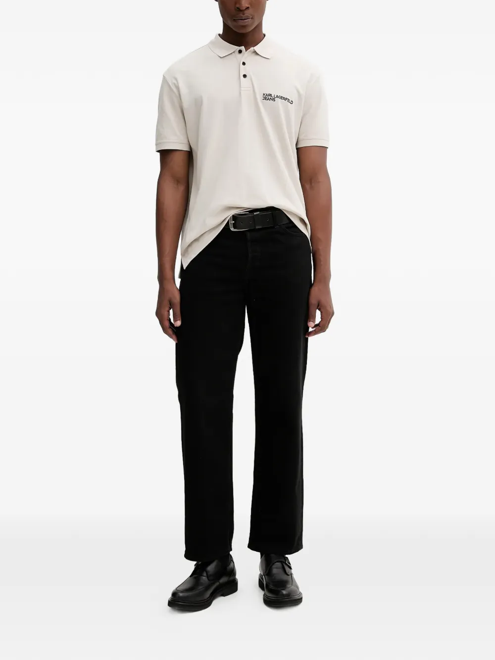 Karl Lagerfeld Jeans Poloshirt met knopen Beige