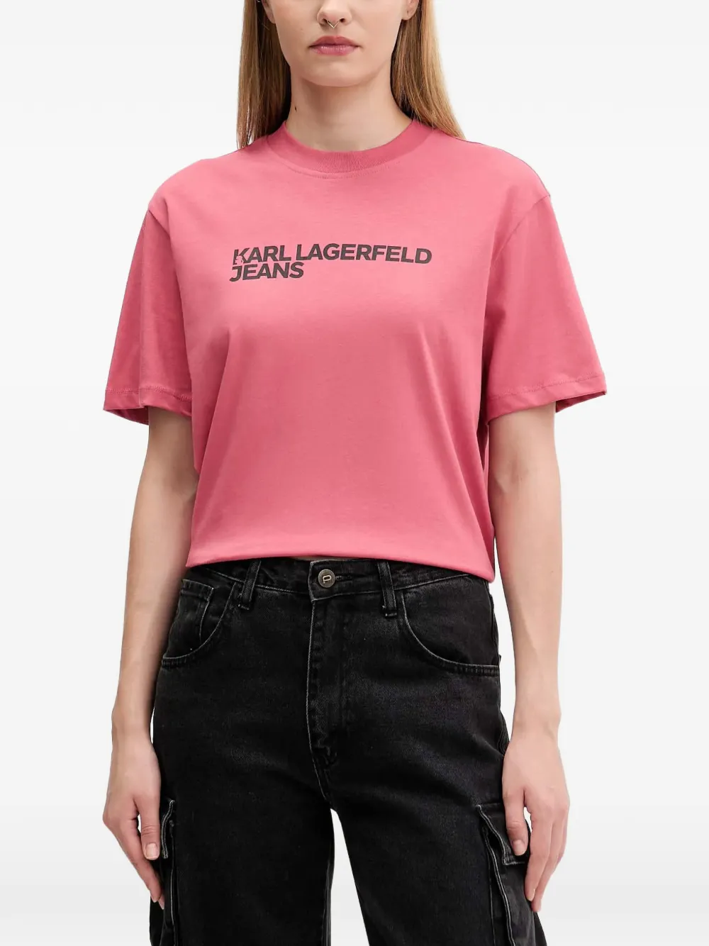 Karl Lagerfeld Jeans T-Shirt mit Logo - Rosa