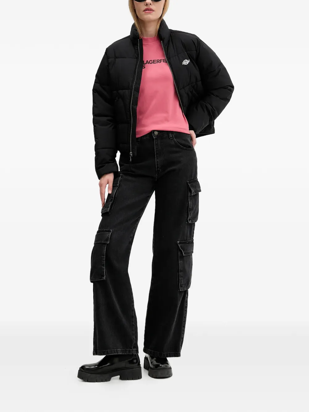 Karl Lagerfeld Jeans T-shirt met logo Roze