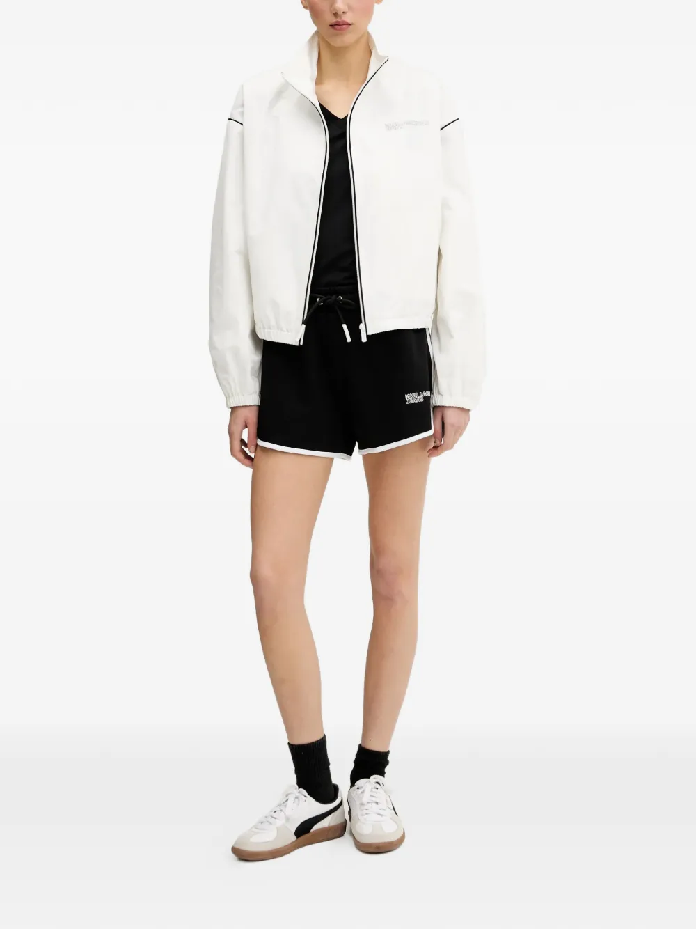 Karl Lagerfeld Jeans T-shirt met V-hals en logo Zwart