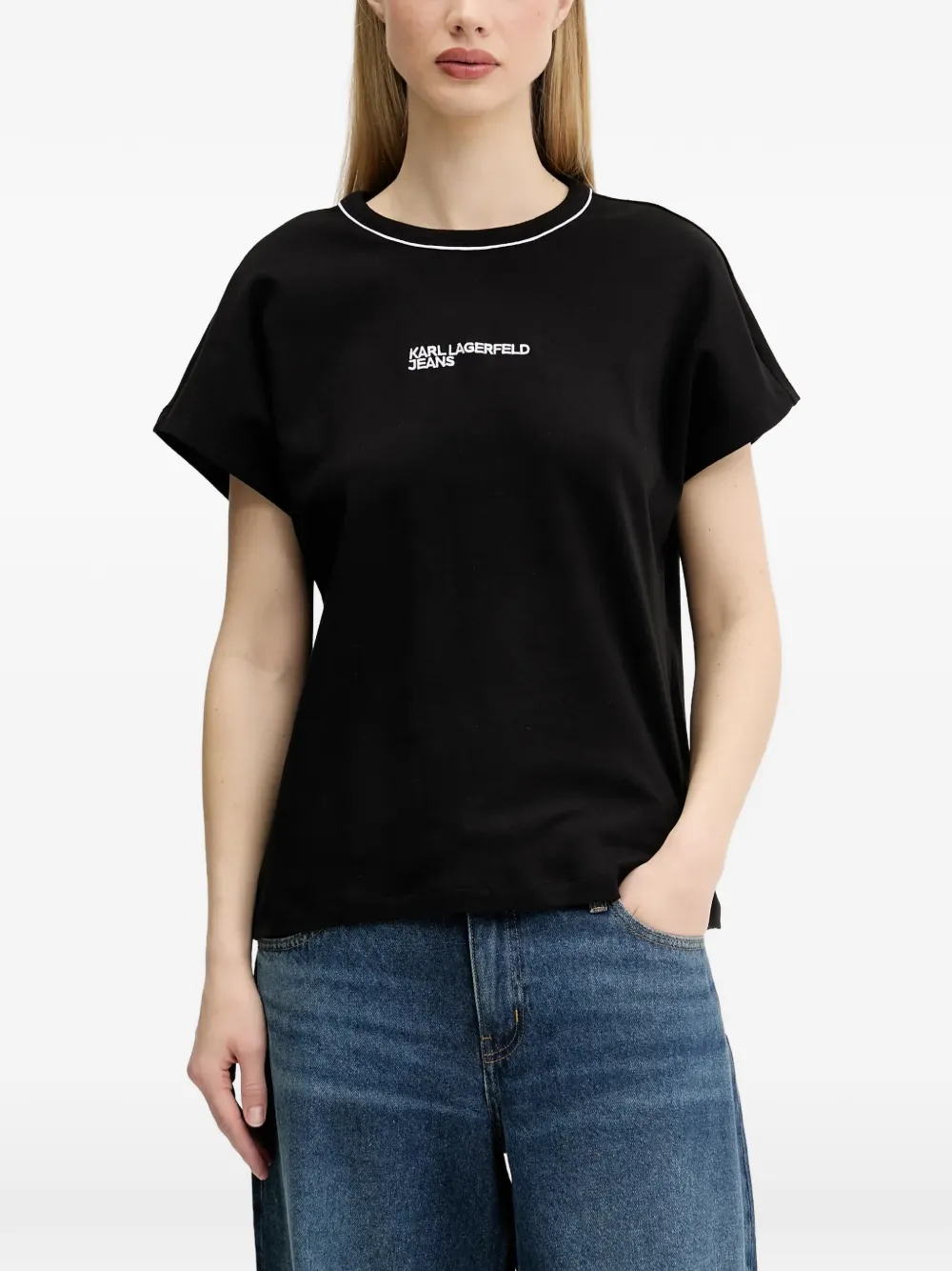 Karl Lagerfeld Jeans logo T-shirt - Schwarz