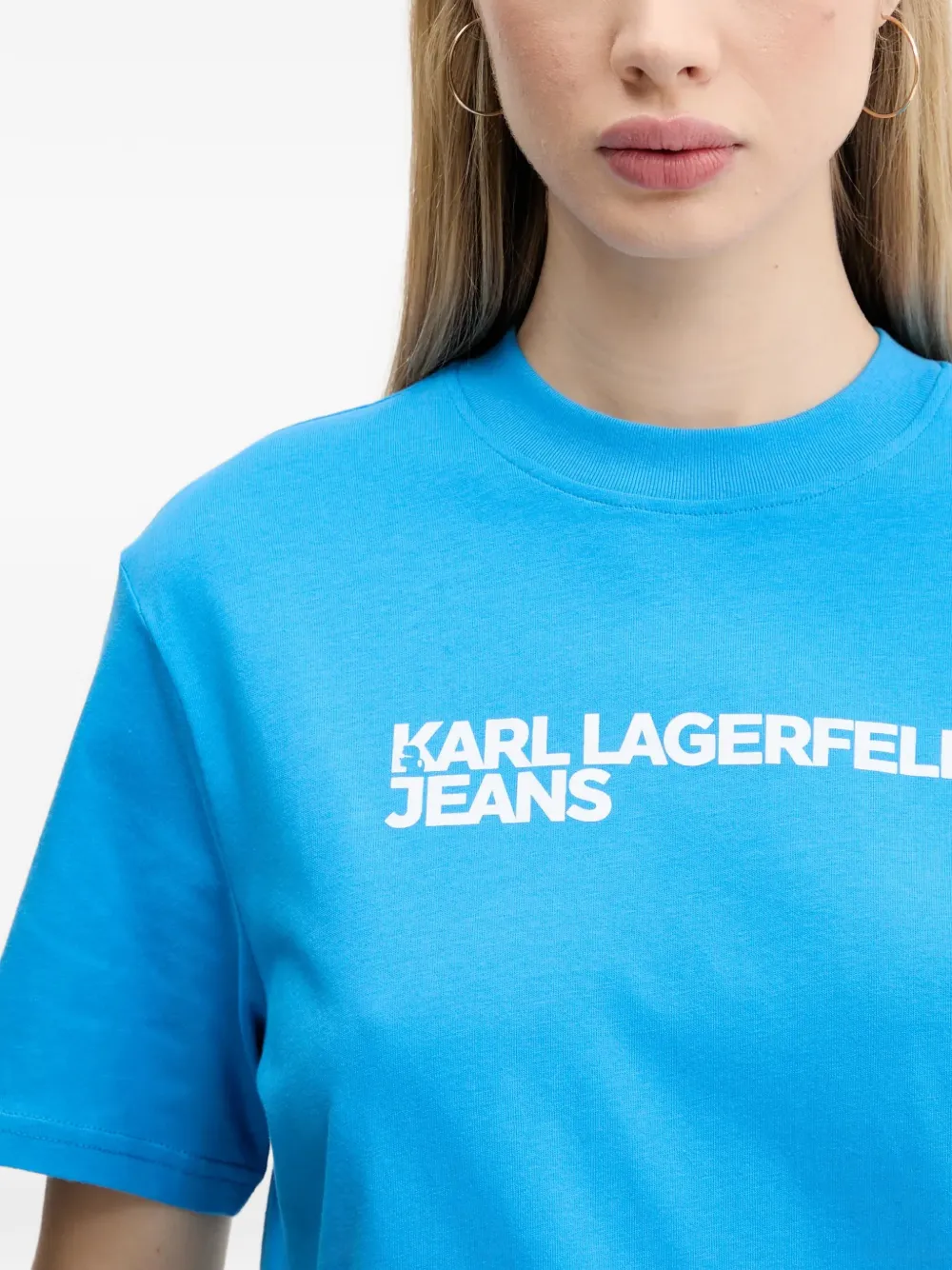 Karl Lagerfeld Jeans T-shirt met logoprint Blauw