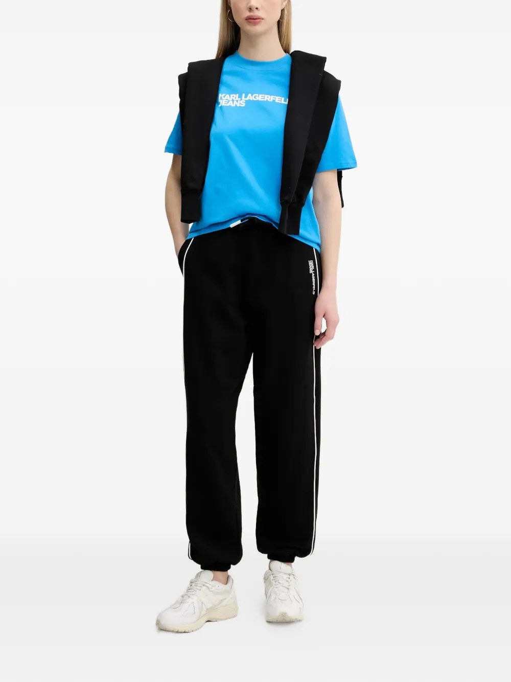 Karl Lagerfeld Jeans T-shirt met logoprint Blauw