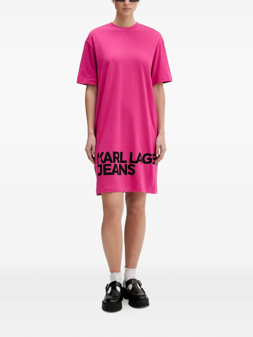 Karl Lagerfeld Jeans T-shirtjurk met korte mouwen Roze