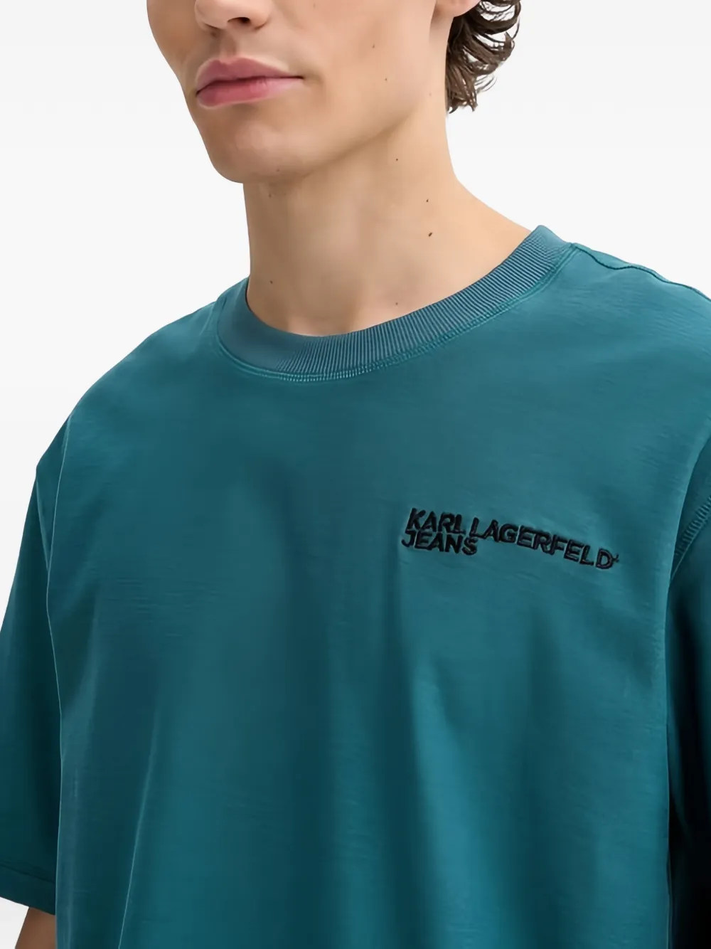 Karl Lagerfeld Jeans T-shirt met logo Blauw