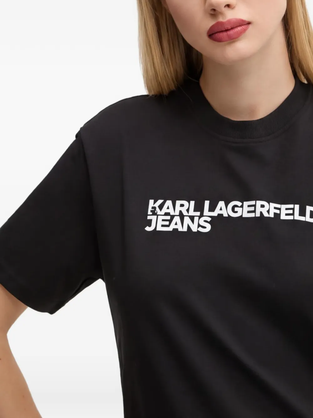 Karl Lagerfeld Jeans T-shirt met logoprint Zwart