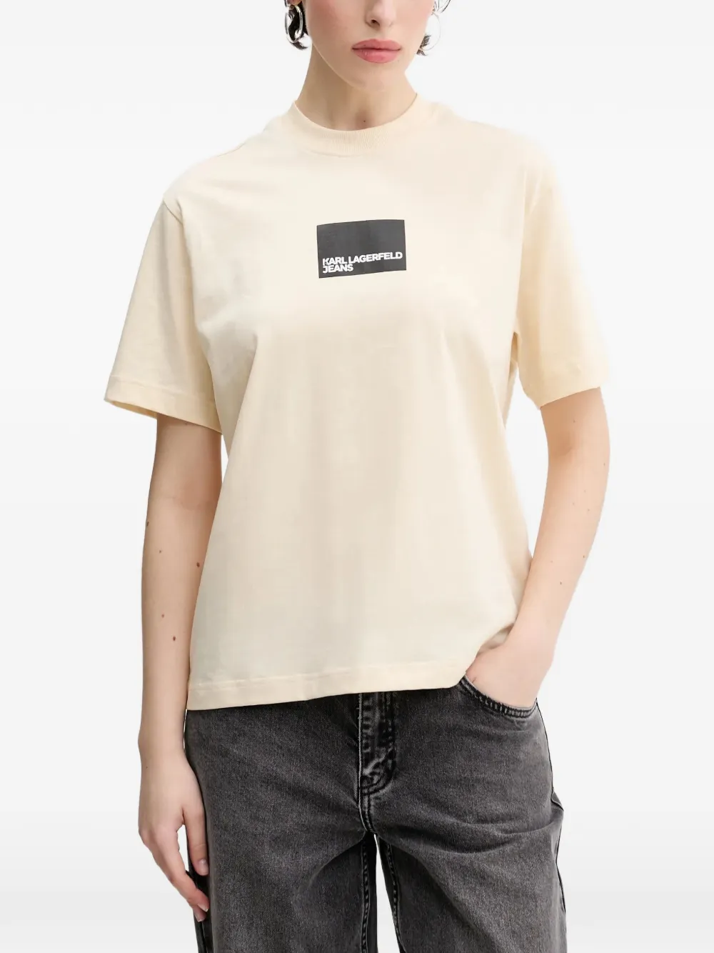 Karl Lagerfeld Jeans logo-print crew-neck T-shirt - Toni neutri