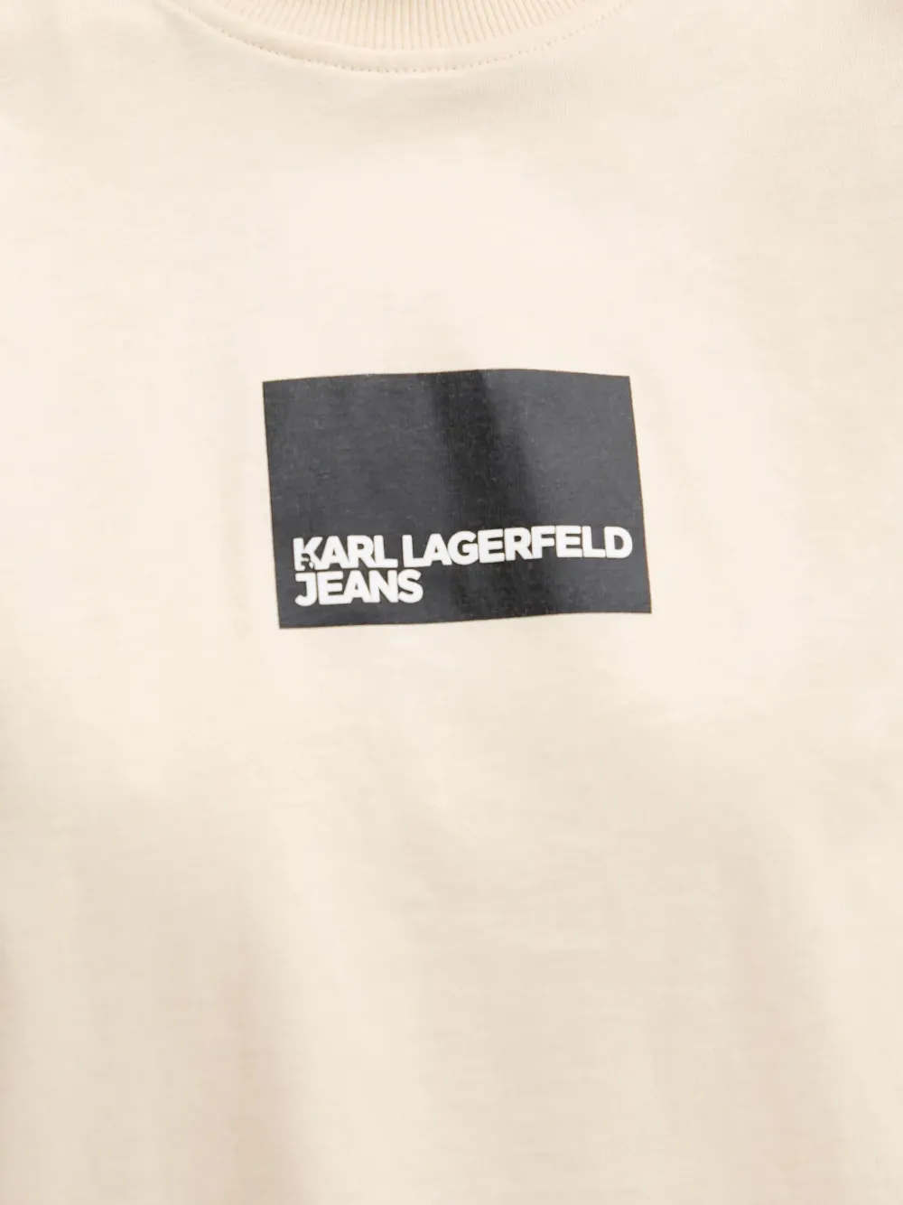 Karl Lagerfeld Jeans T-shirt met logoprint met ronde hals Beige