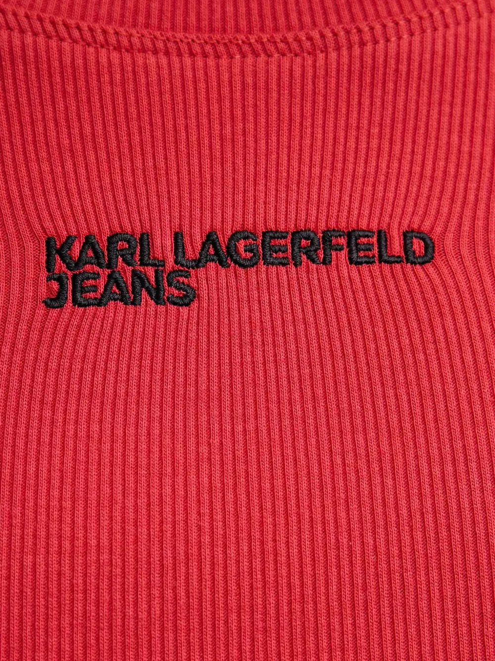 Karl Lagerfeld Jeans Top met trekkoord en ruches Rood