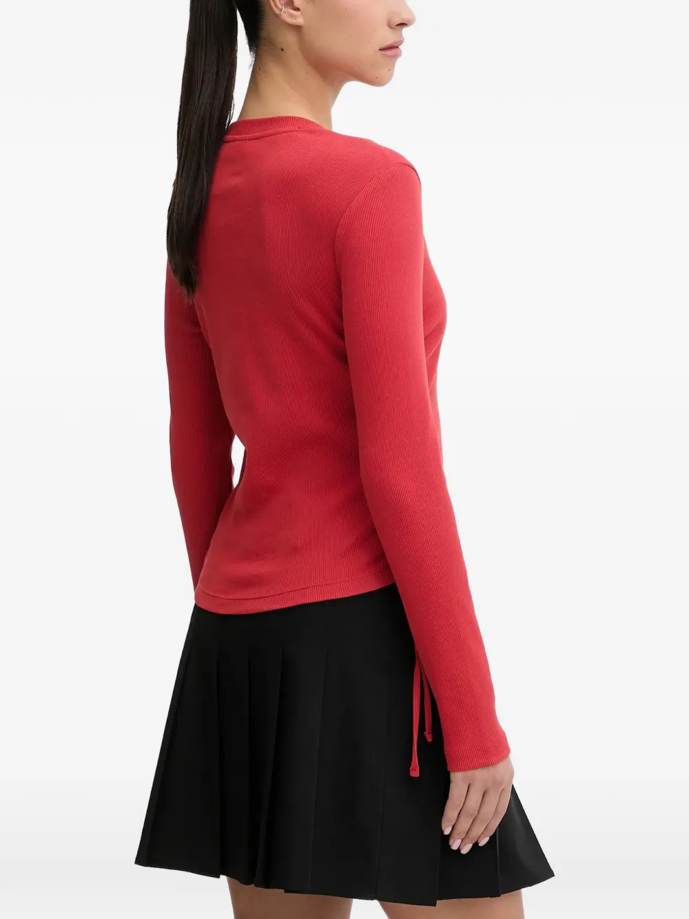 Karl Lagerfeld Jeans Top met trekkoord en ruches Rood