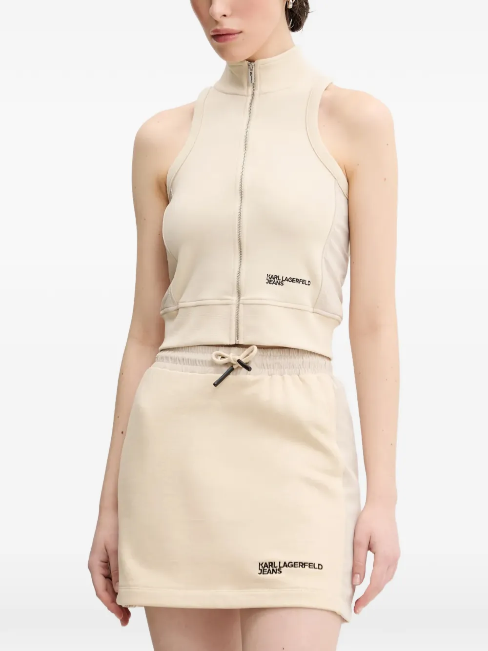 Karl Lagerfeld Jeans zip-up sleeveless top - Toni neutri