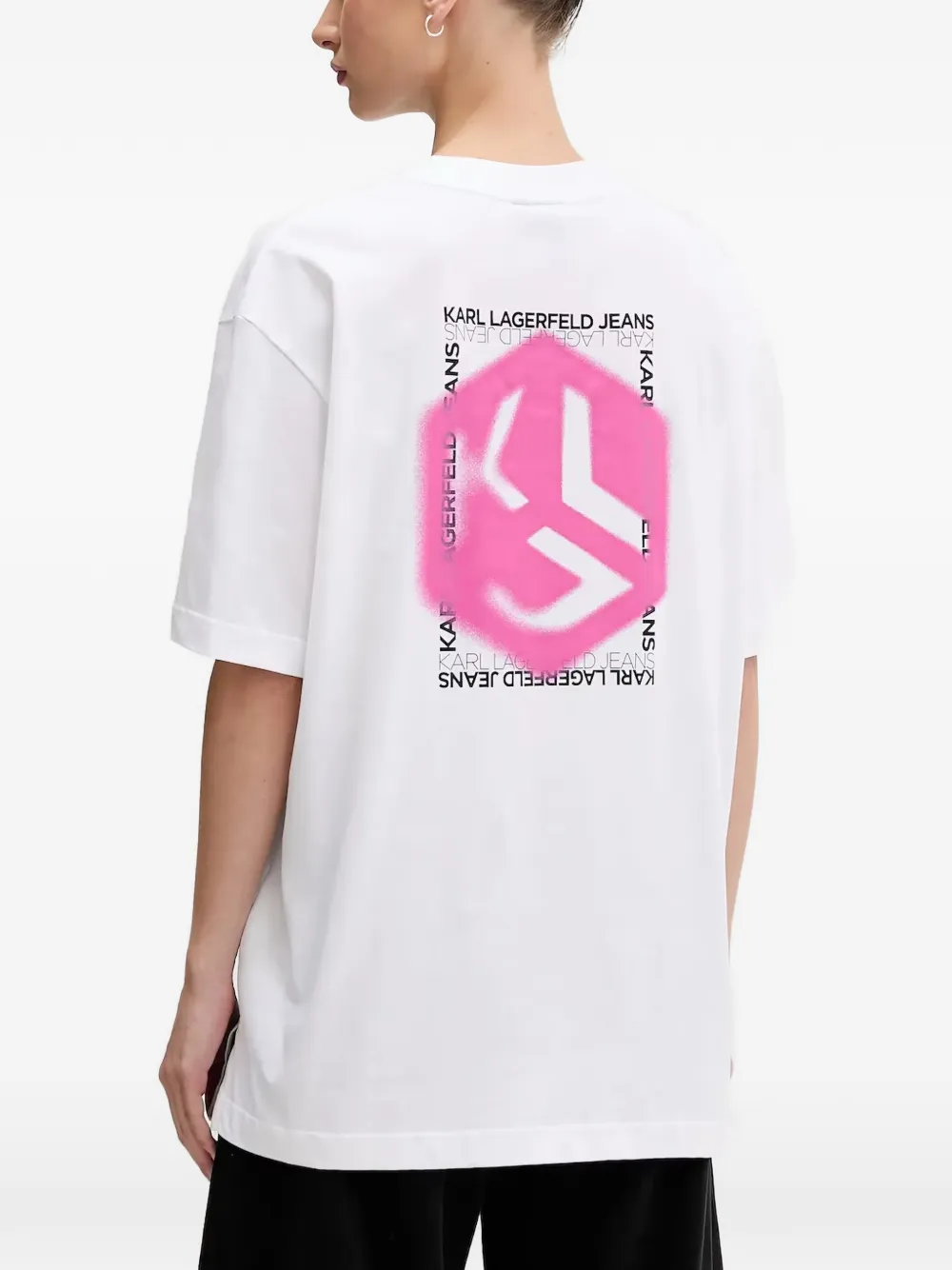 Karl Lagerfeld Jeans T-shirt met zijsplit Wit