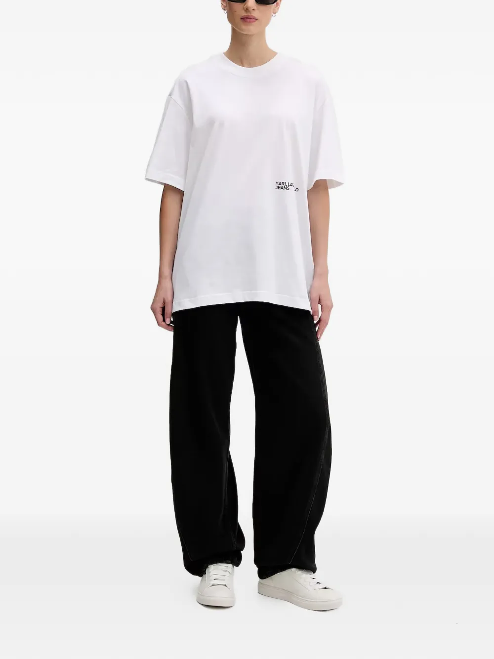 Karl Lagerfeld Jeans T-shirt met zijsplit Wit