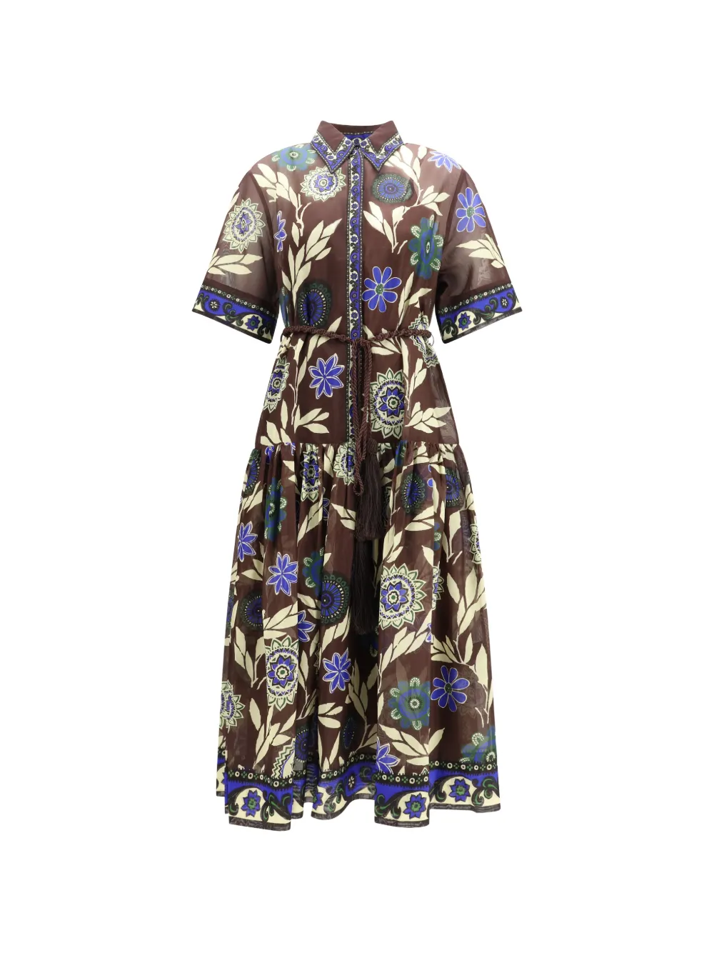 ALEMAIS Jasper floral-print midi dress - Brown
