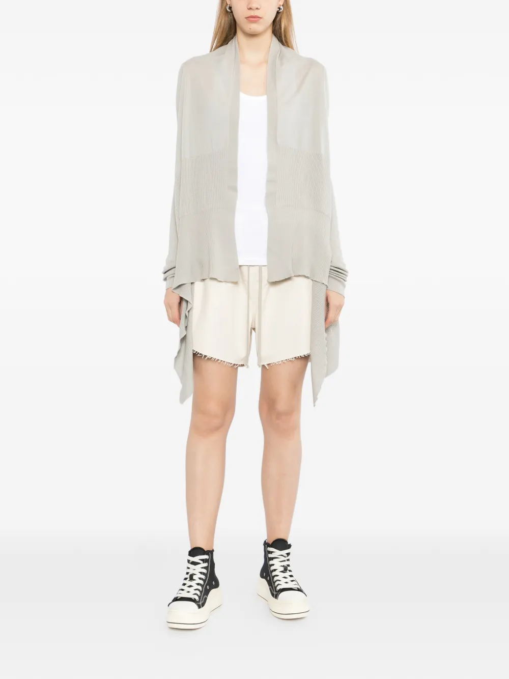 Rick Owens Gedrapeerd ribgebreid vest Grijs