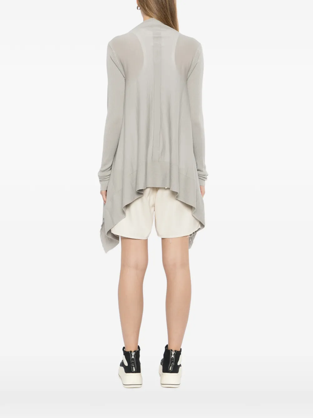 Rick Owens Gedrapeerd ribgebreid vest Grijs