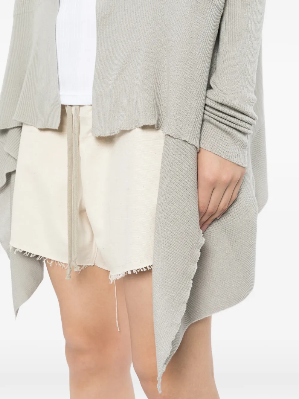 Rick Owens Gedrapeerd ribgebreid vest Grijs