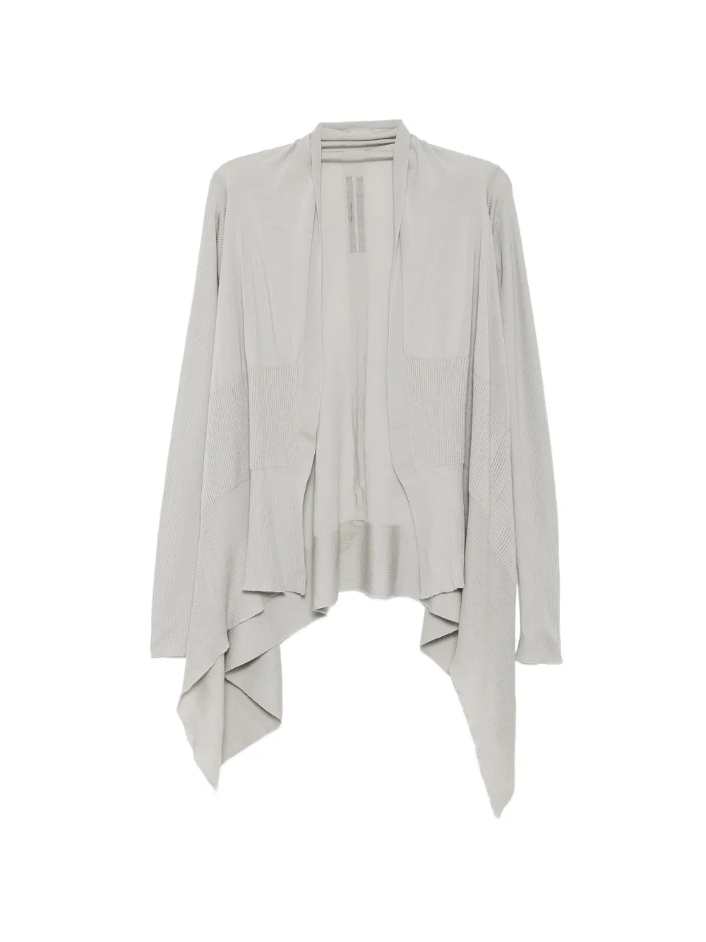 Rick Owens draped ribbed-knit cardigan - Grau