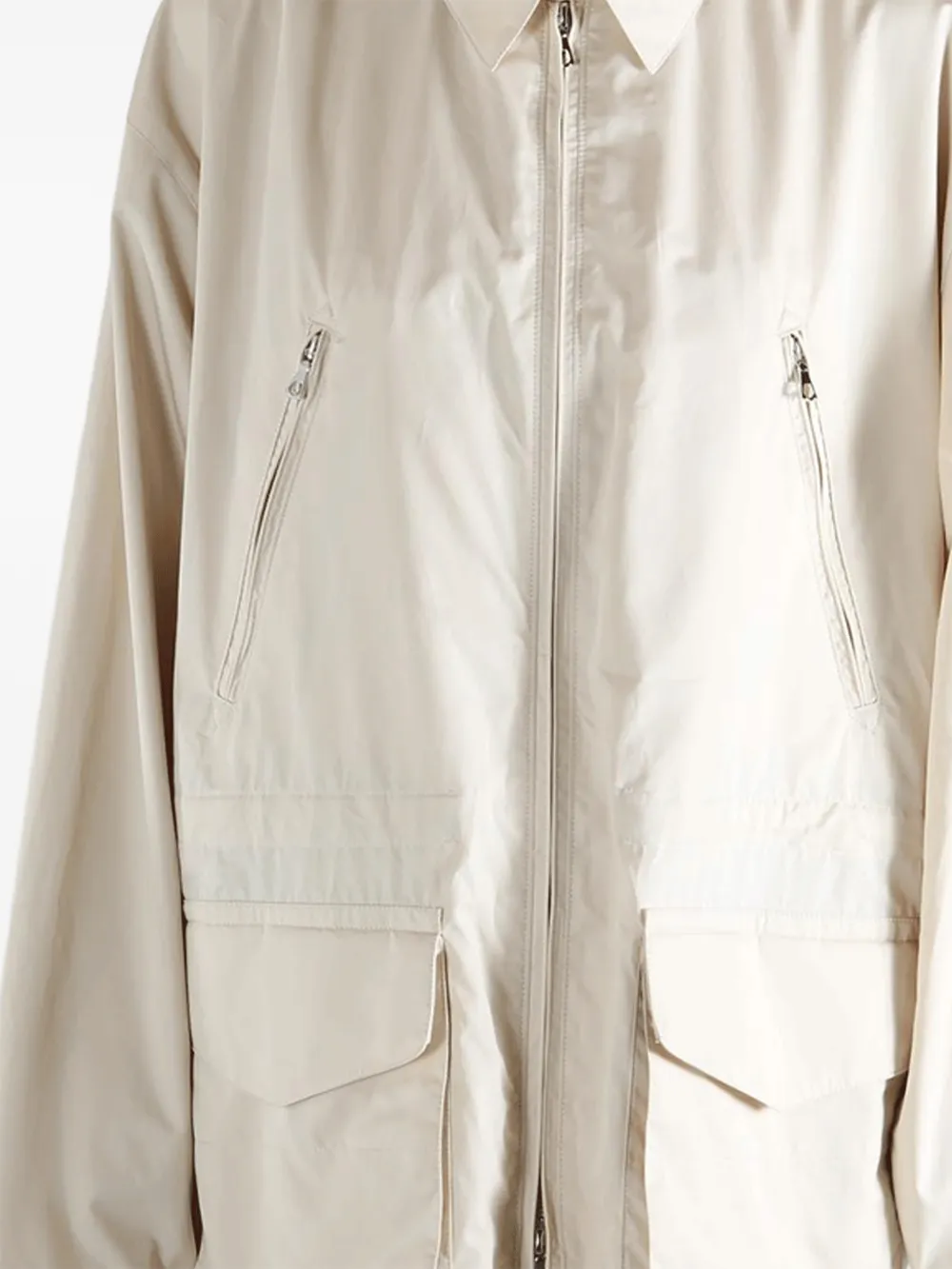 Rier Multi-pocket Zip-up Coat in Neutrals, view 4