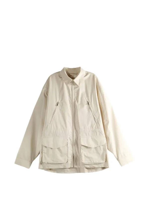Rier Multi-pocket Zip-up Coat in Neutrals