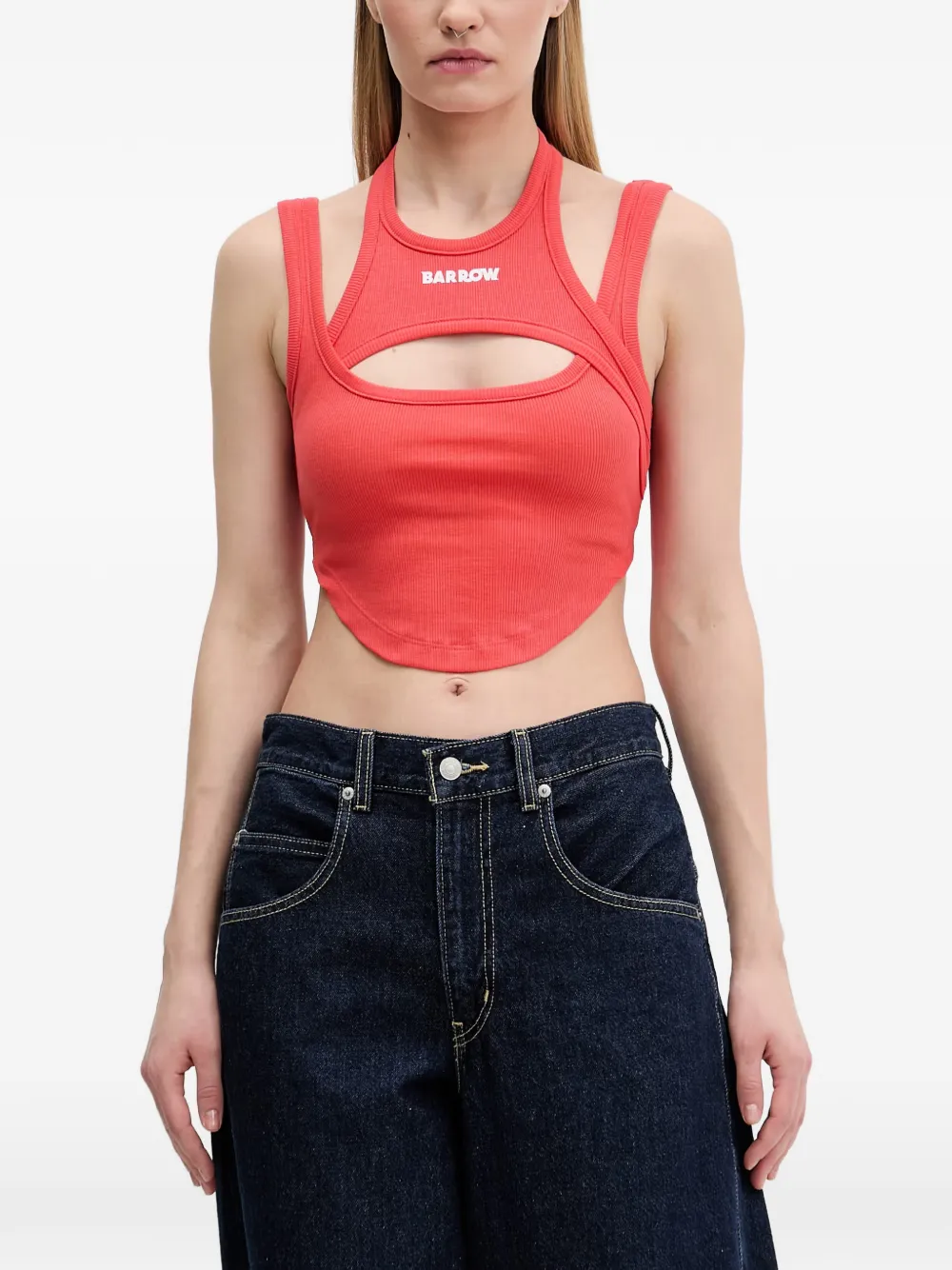 BARROW cut-out crop top - Rosso