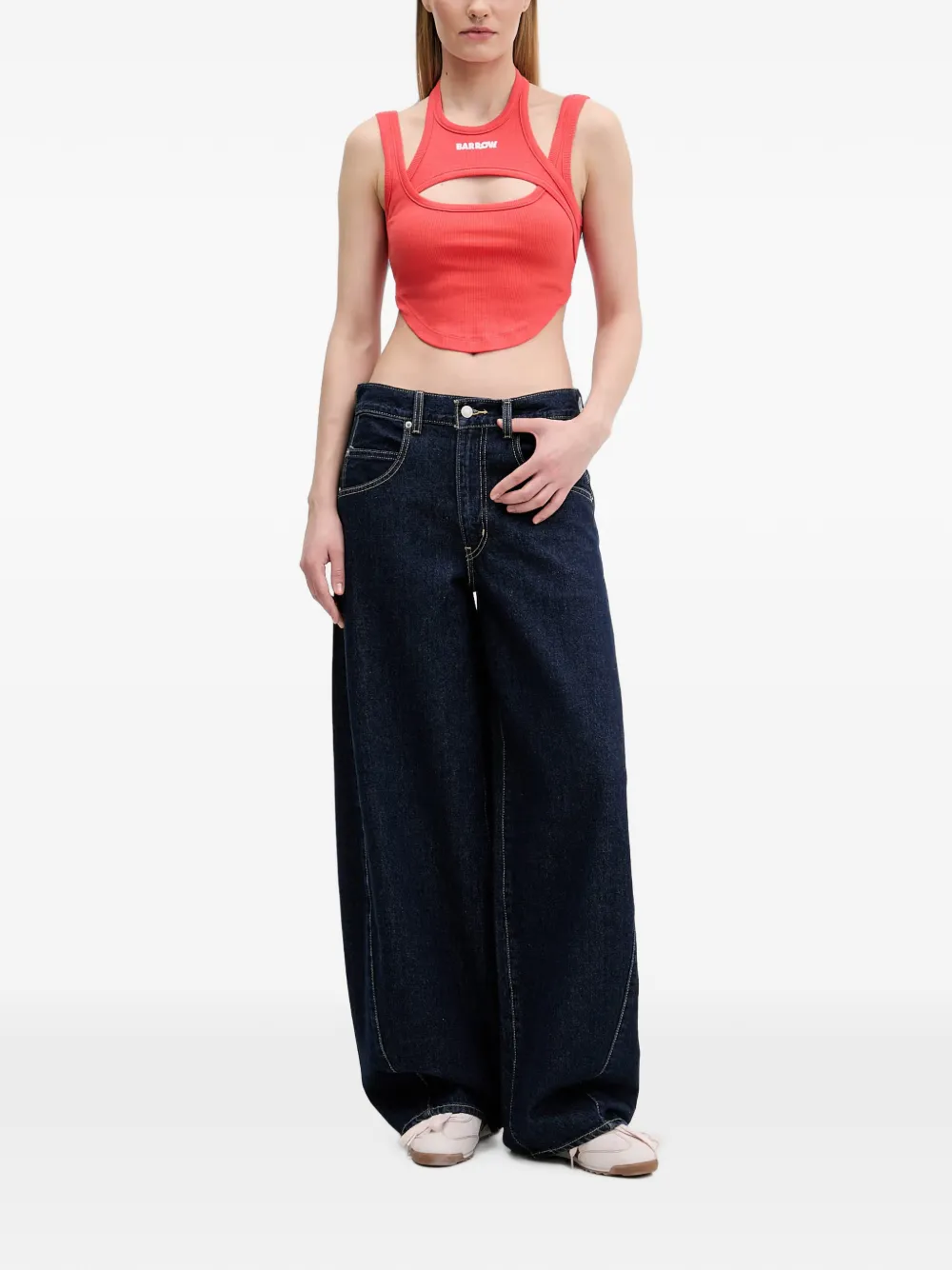BARROW cut-out crop top Rood