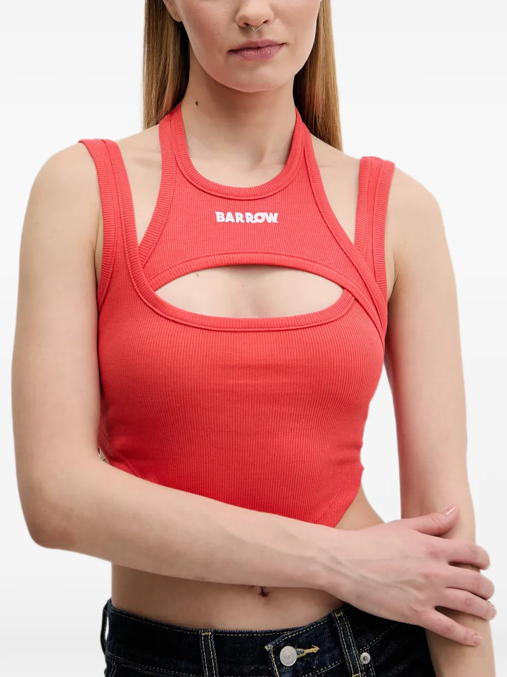 BARROW cut-out crop top Rood