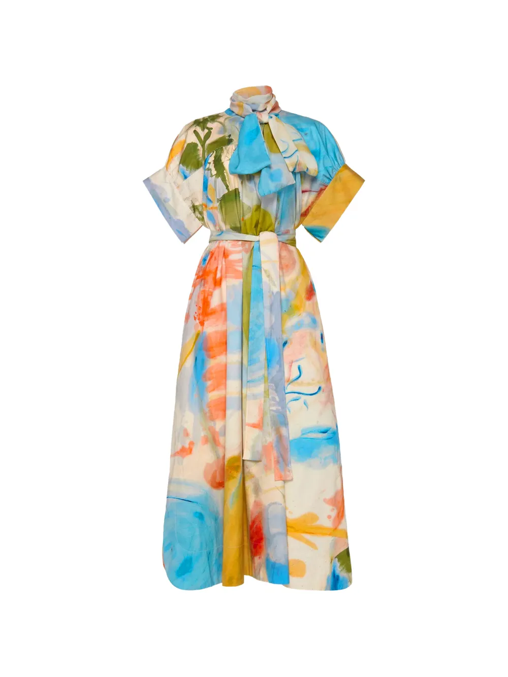 Ulla Johnson Studio tie-neck belted midi dress - Toni neutri