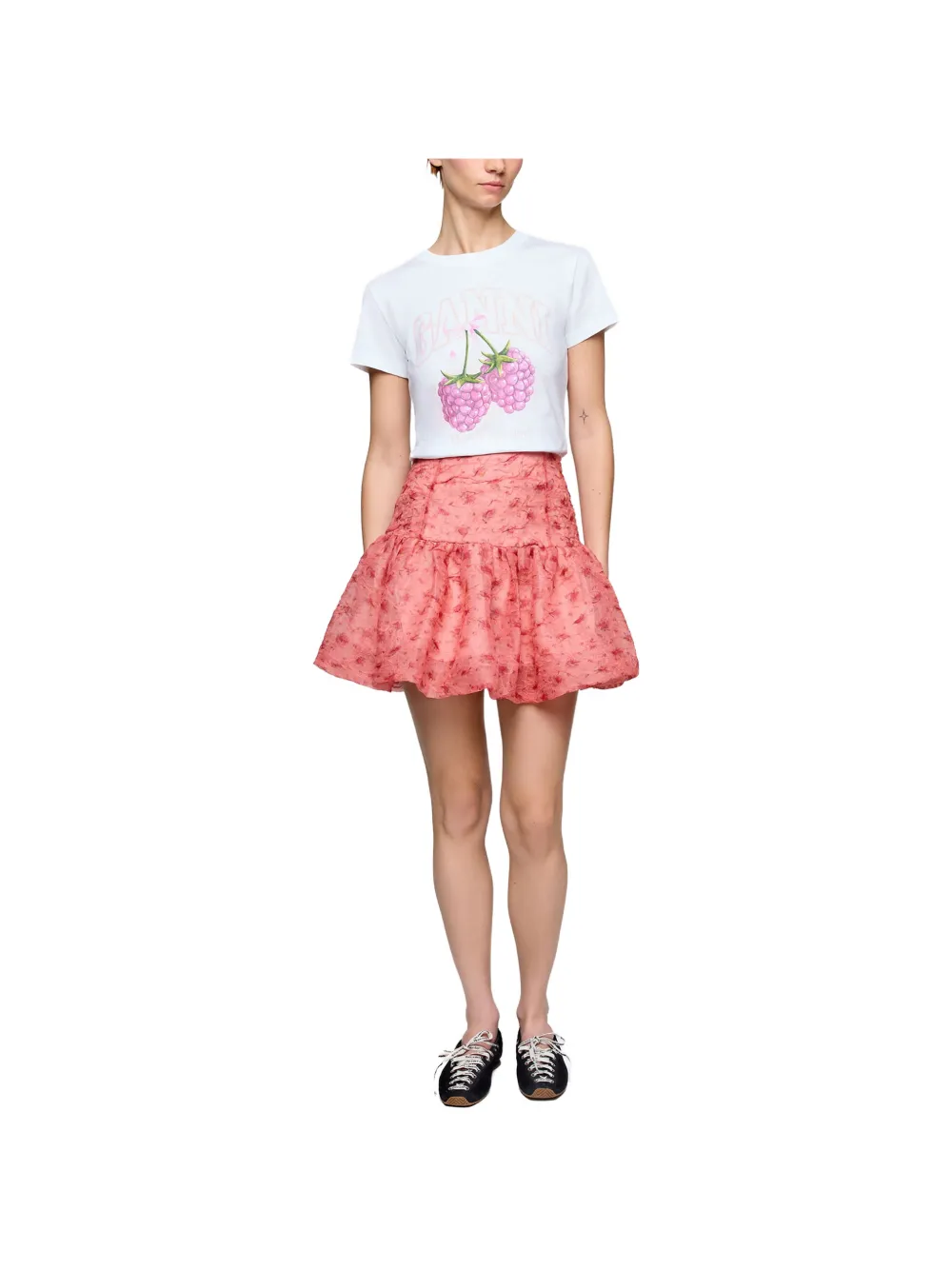 GANNI shibori organza short skirt - Rosa